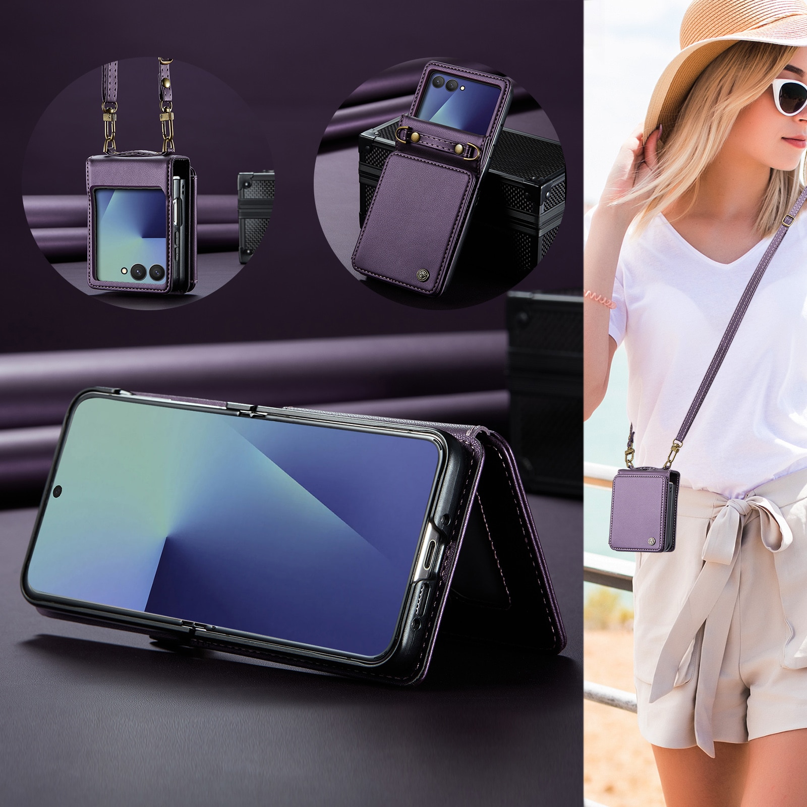 RFID blocking Portemonnee hoesje Samsung Galaxy Z Flip 7 Paars