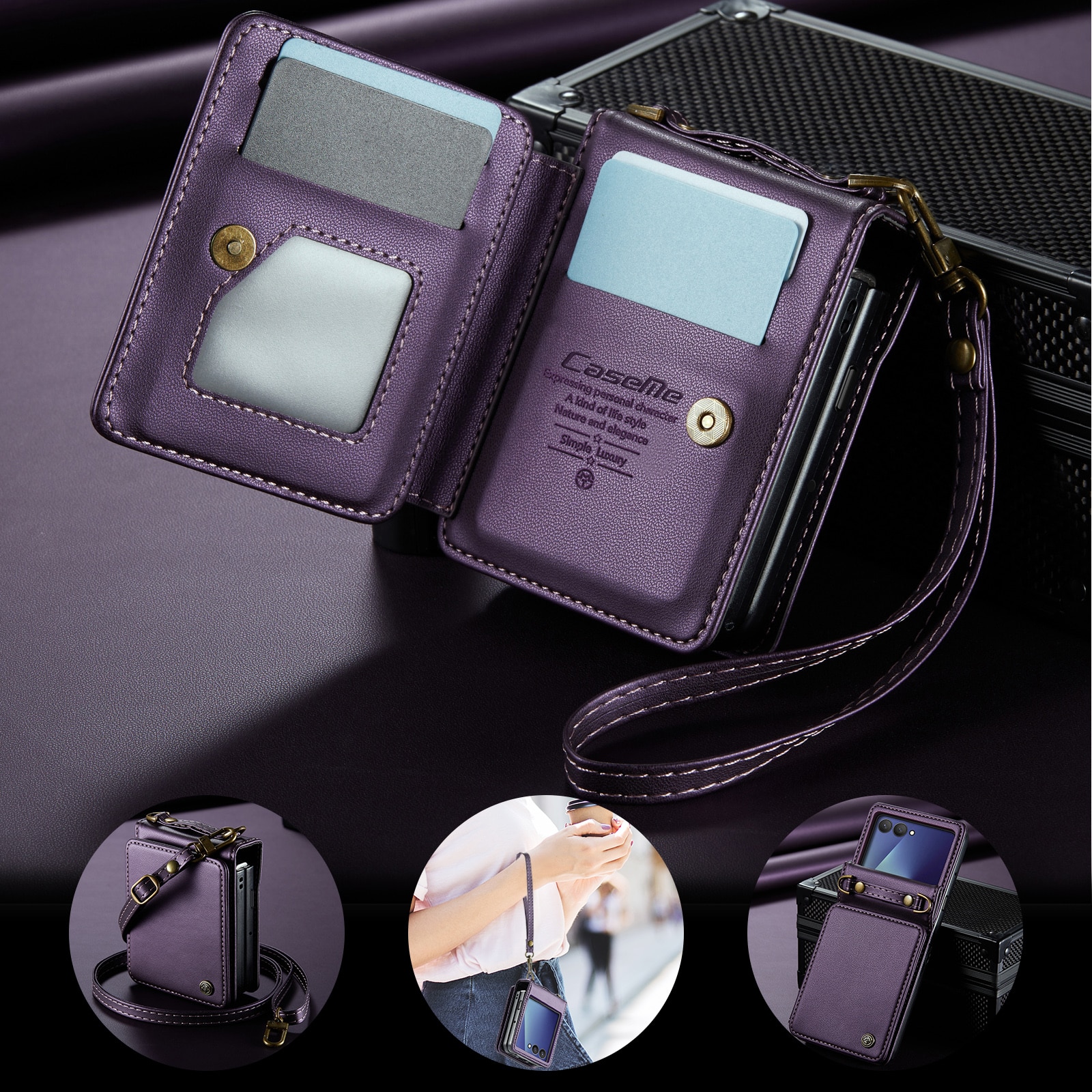 RFID blocking Portemonnee hoesje Samsung Galaxy Z Flip 7 Paars
