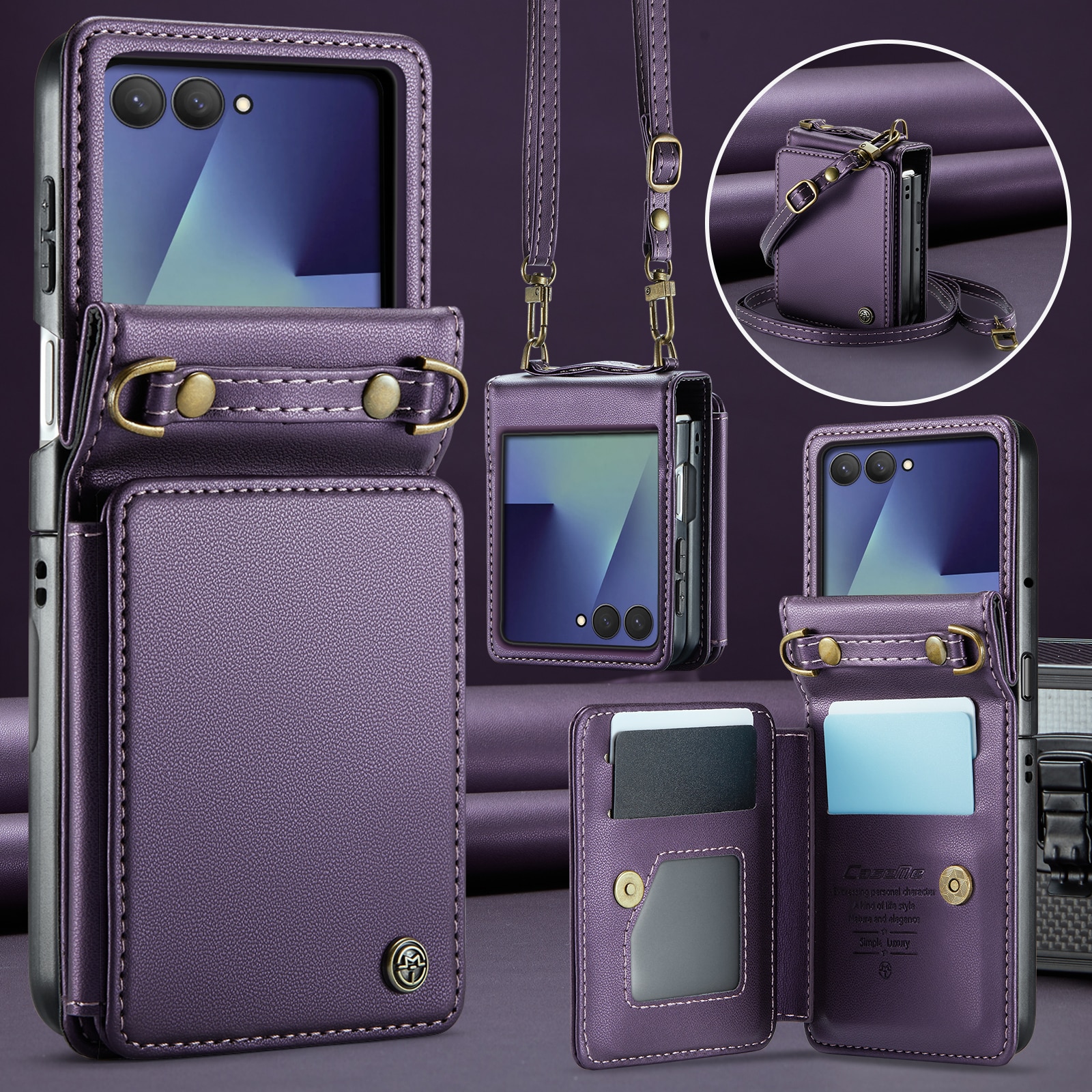 RFID blocking Portemonnee hoesje Samsung Galaxy Z Flip 7 Paars