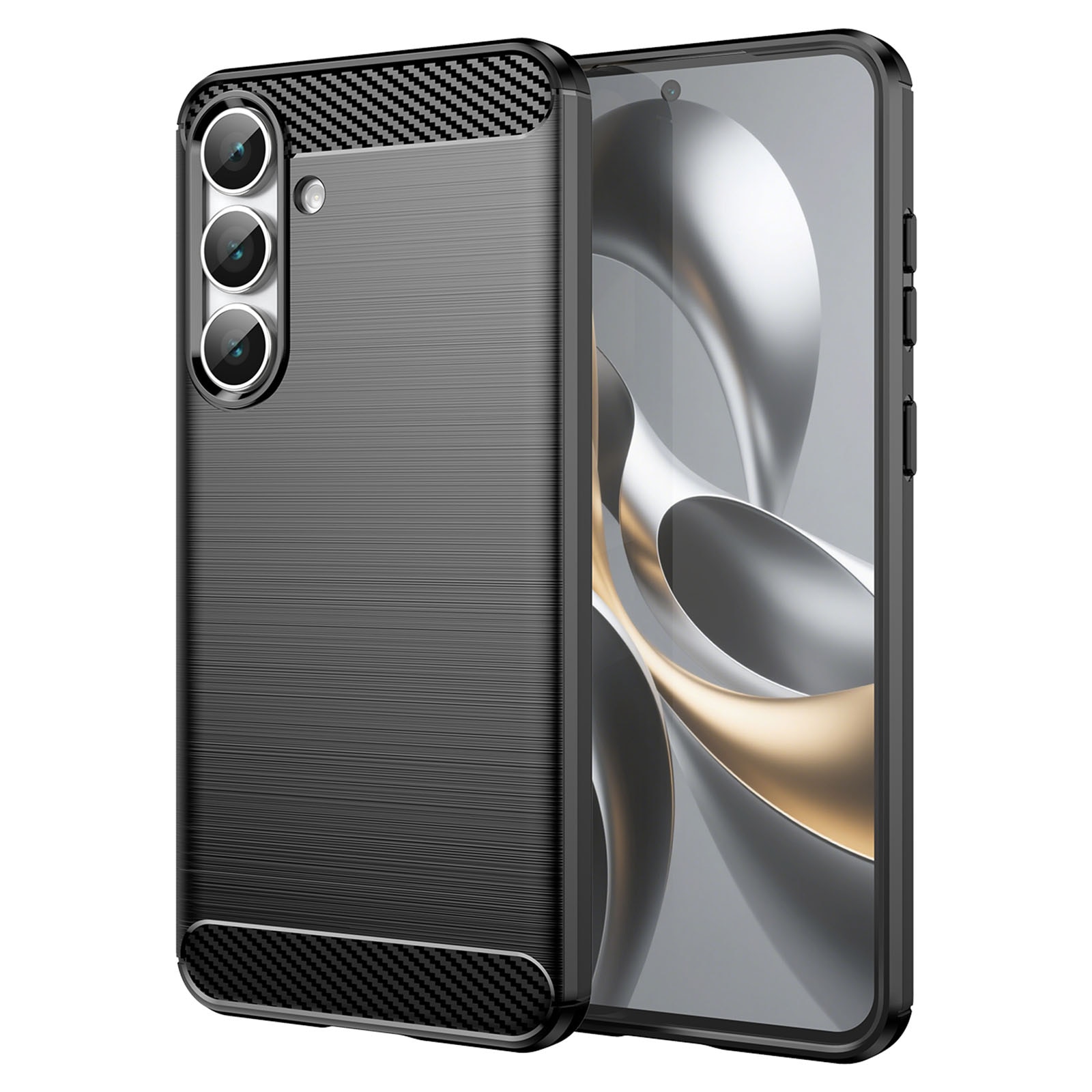 Hoesje TPU Brushed Samsung Galaxy S25 FE Zwart