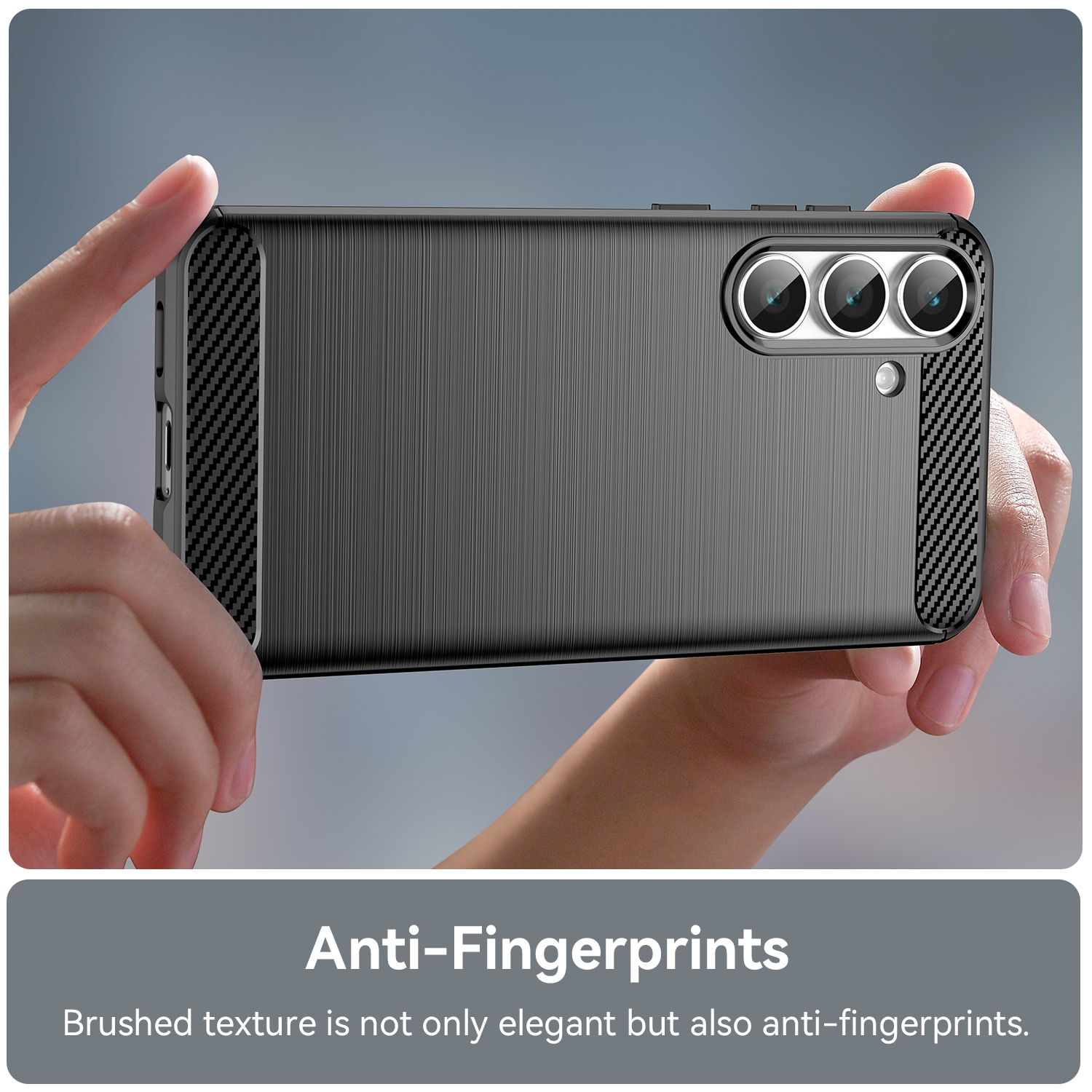 Hoesje TPU Brushed Samsung Galaxy S25 FE Zwart
