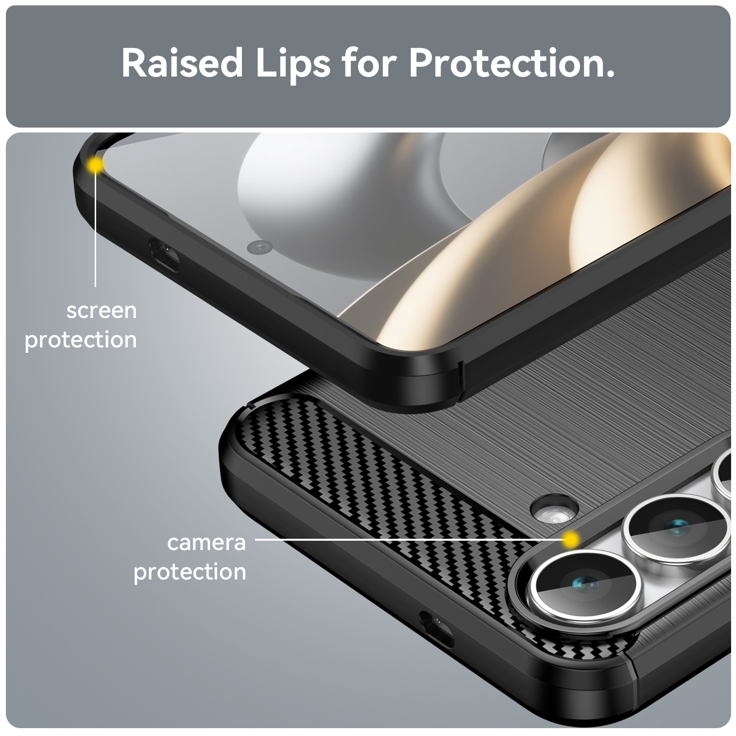 Hoesje TPU Brushed Samsung Galaxy S25 FE Zwart