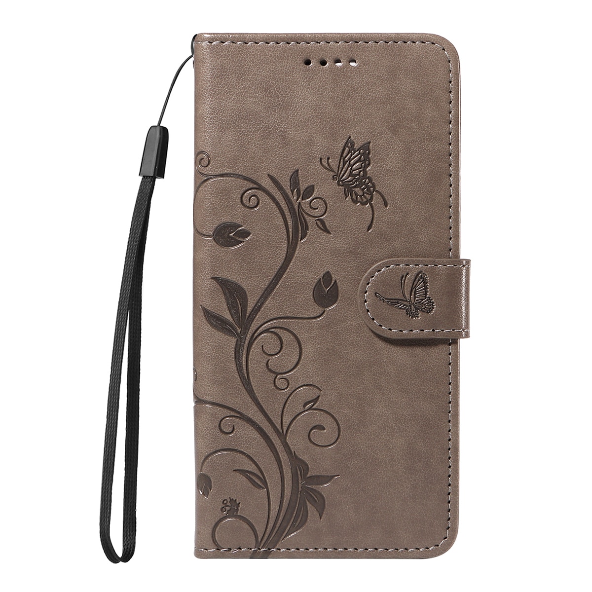 Oppo Reno 14 F Leren vlinderhoesje Grijs