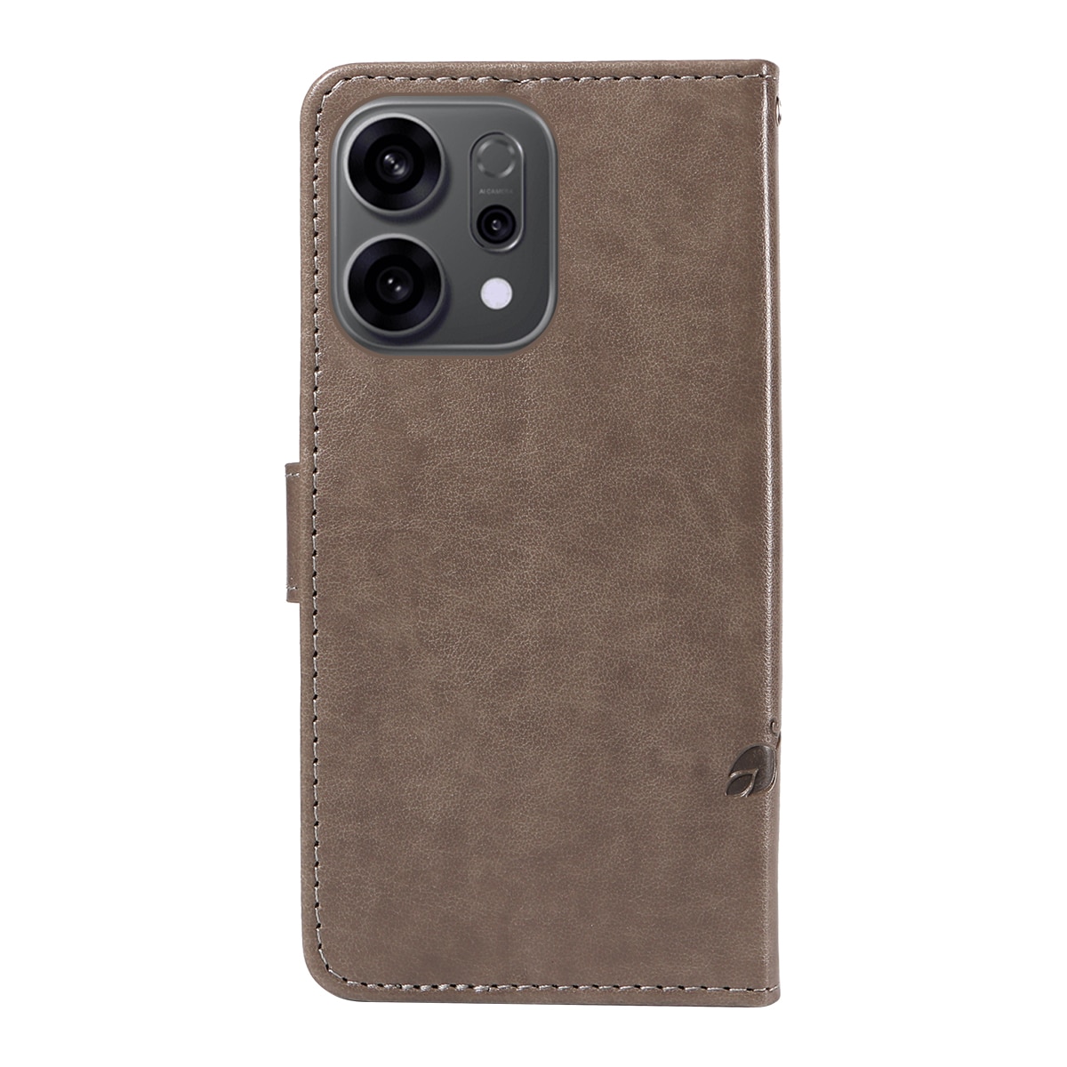 Oppo Reno 14 F Leren vlinderhoesje Grijs