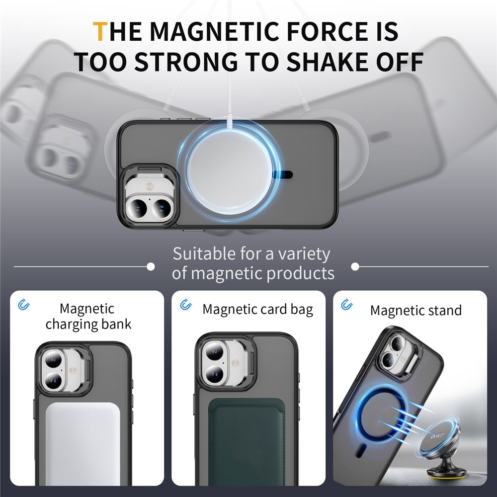 iPhone 17 Hybridcase Kickstand MagSafe Zwart