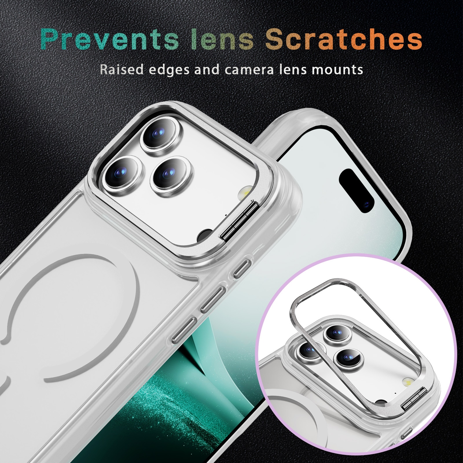 iPhone 17 Pro Hybridcase Kickstand MagSafe Transparant