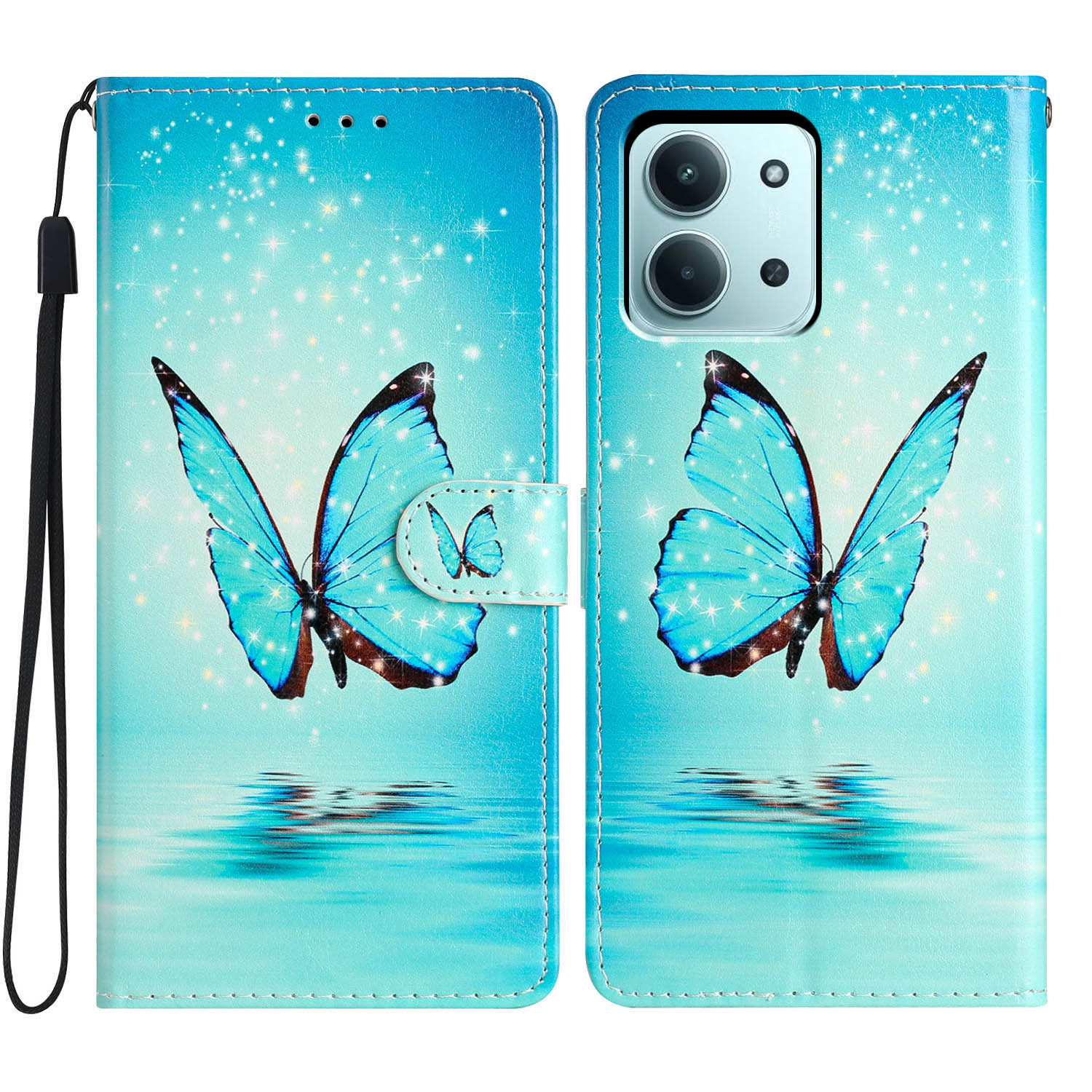 Xiaomi Redmi 15C Smartphonehoesje blauwe vlinders