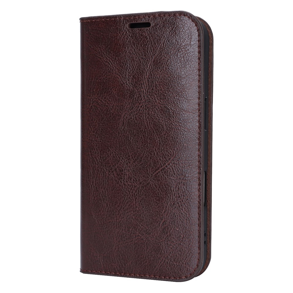 iPhone 17 Mobielhoesje Echt Leer Donkerbruin