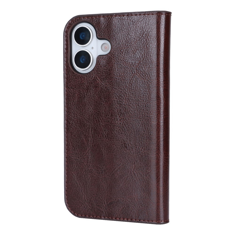 iPhone 17 Mobielhoesje Echt Leer Donkerbruin