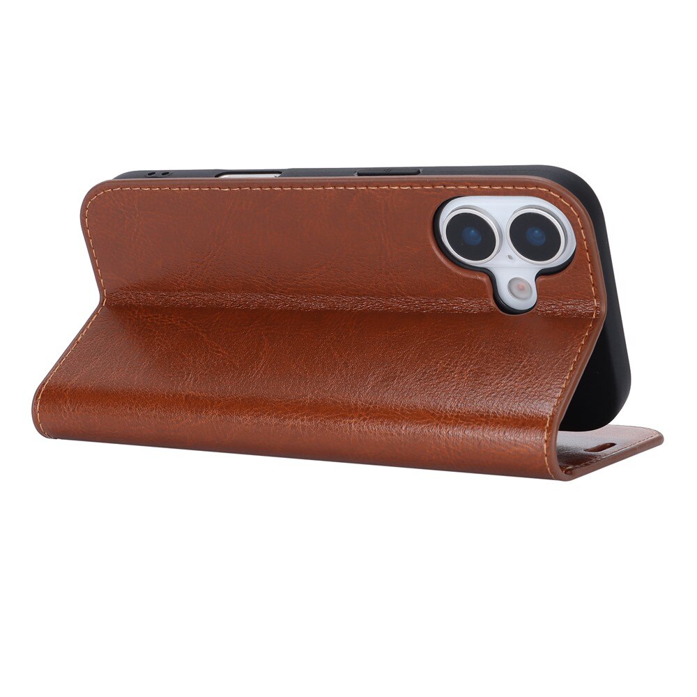 iPhone 17 Mobielhoesje Echt Leer Bruin