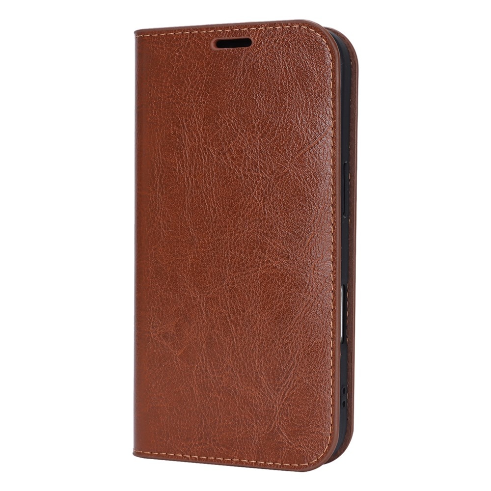 iPhone 17 Mobielhoesje Echt Leer Bruin