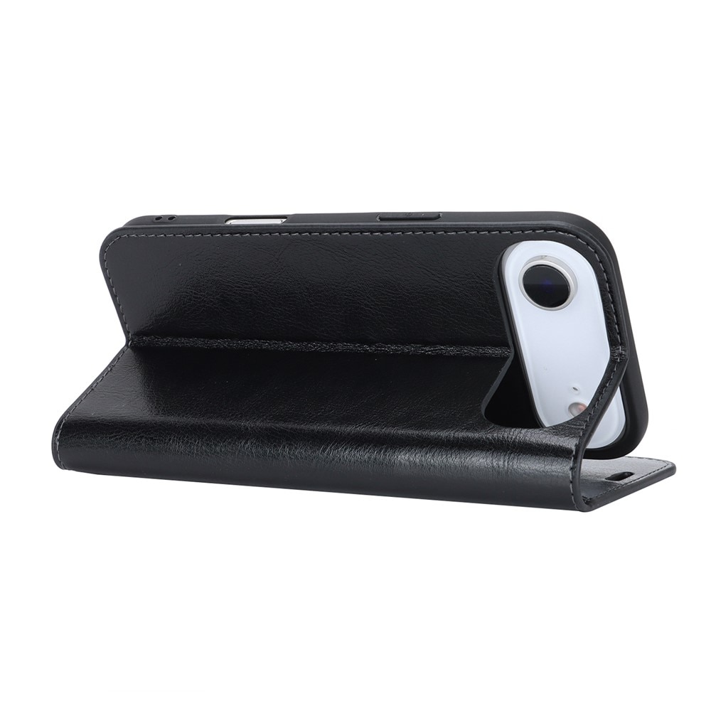 iPhone 17 Air Mobielhoesje Echt Leer Zwart