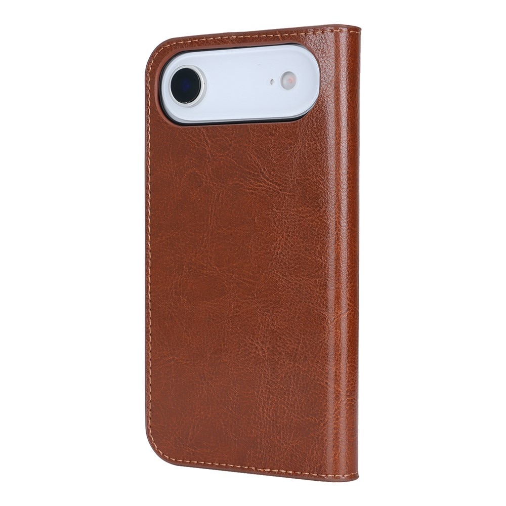 iPhone 17 Air Mobielhoesje Echt Leer Zwart