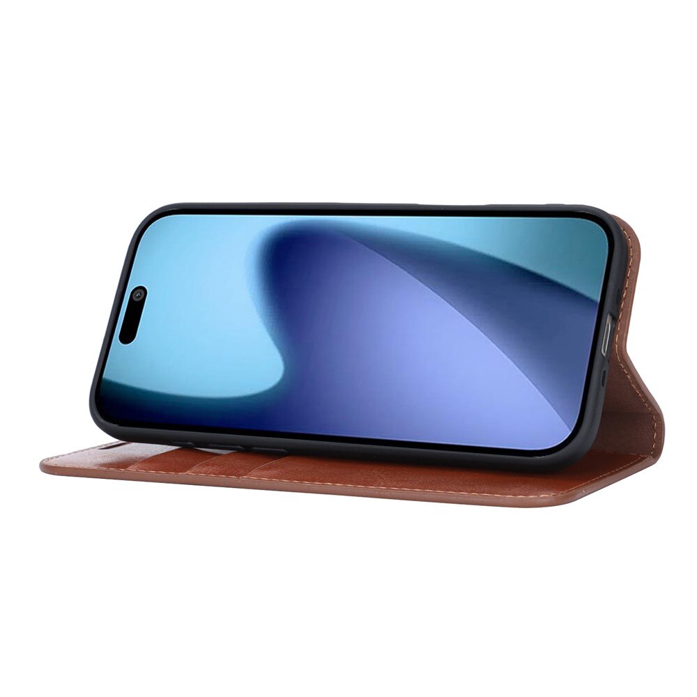 iPhone 17 Air Mobielhoesje Echt Leer Zwart
