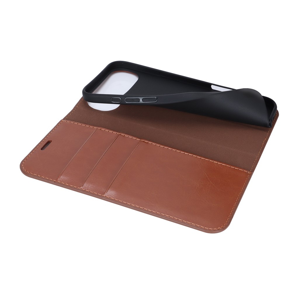 iPhone 17 Air Mobielhoesje Echt Leer Zwart