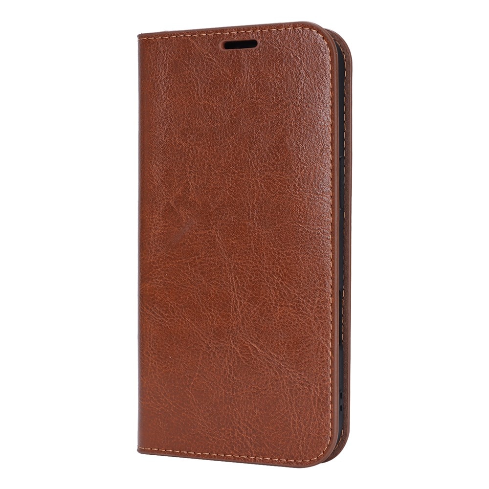 iPhone 17 Air Mobielhoesje Echt Leer Zwart