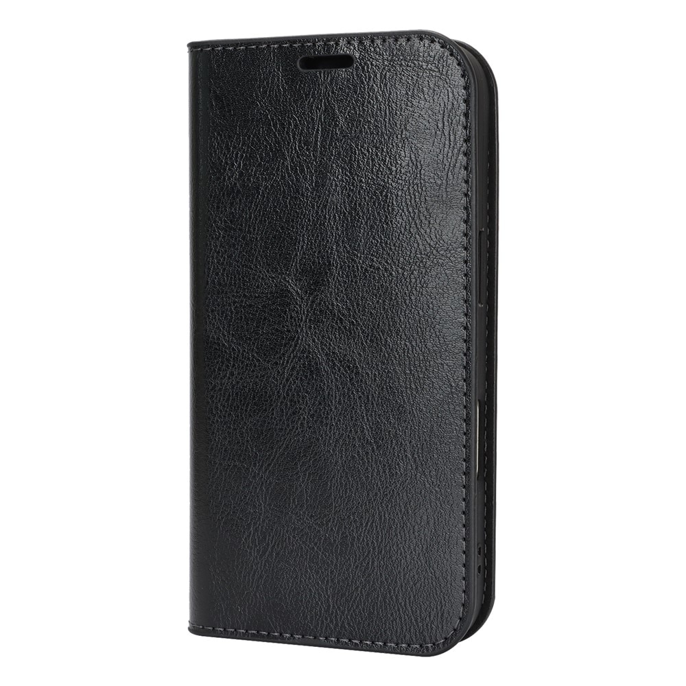 iPhone 17 Pro Mobielhoesje Echt Leer Zwart
