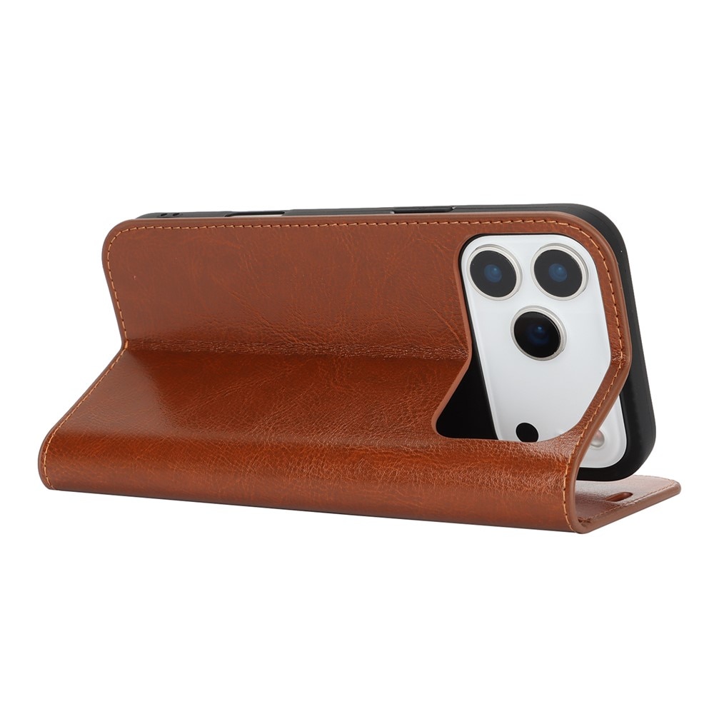 iPhone 17 Pro Max Mobielhoesje Echt Leer Bruin
