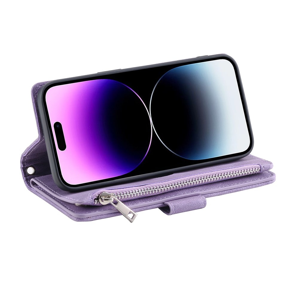 iPhone 17 Portemonnee tas Quilted Paars