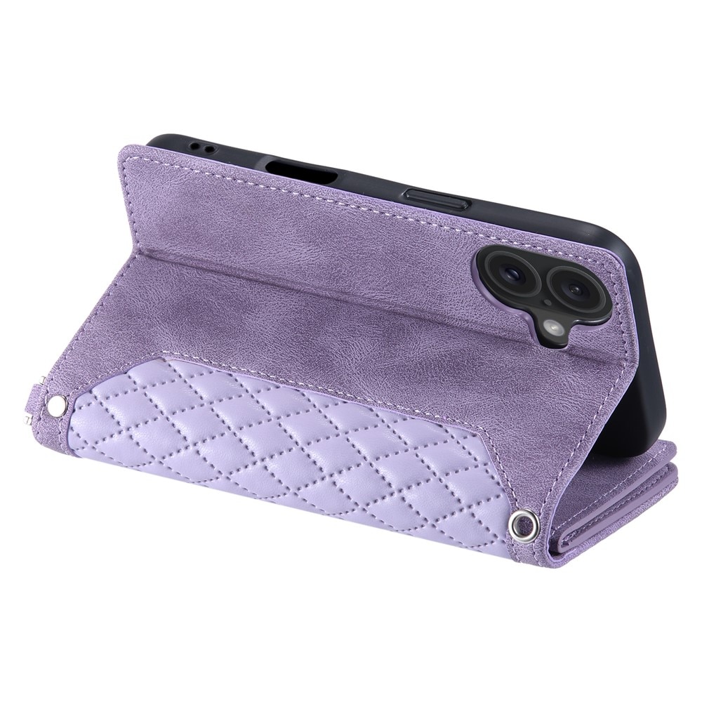 iPhone 17 Portemonnee tas Quilted Paars