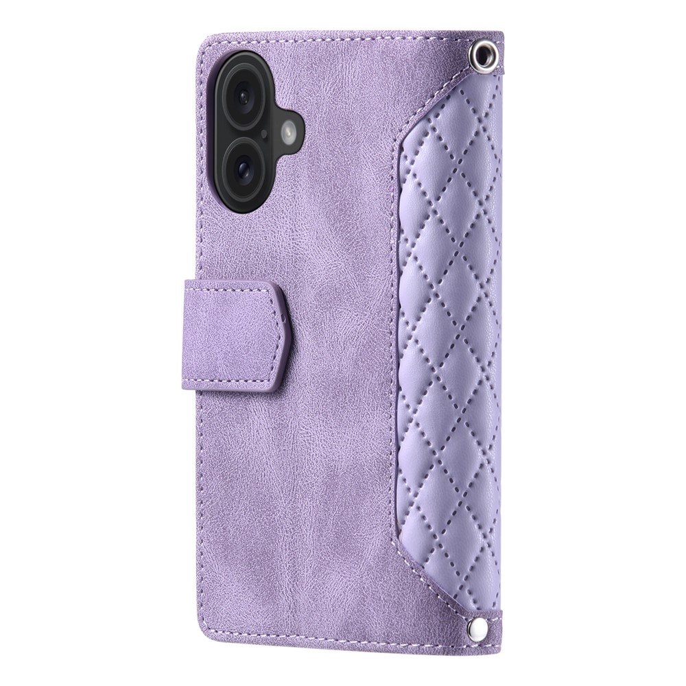 iPhone 17 Portemonnee tas Quilted Paars