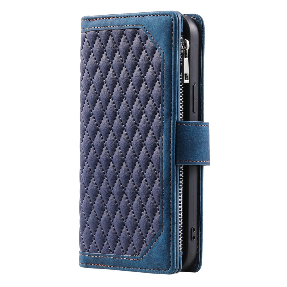 iPhone 17 Portemonnee tas Quilted Blauw