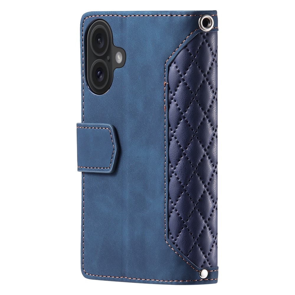iPhone 17 Portemonnee tas Quilted Blauw
