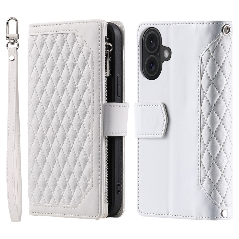 iPhone 17 Portemonnee tas Quilted Wit