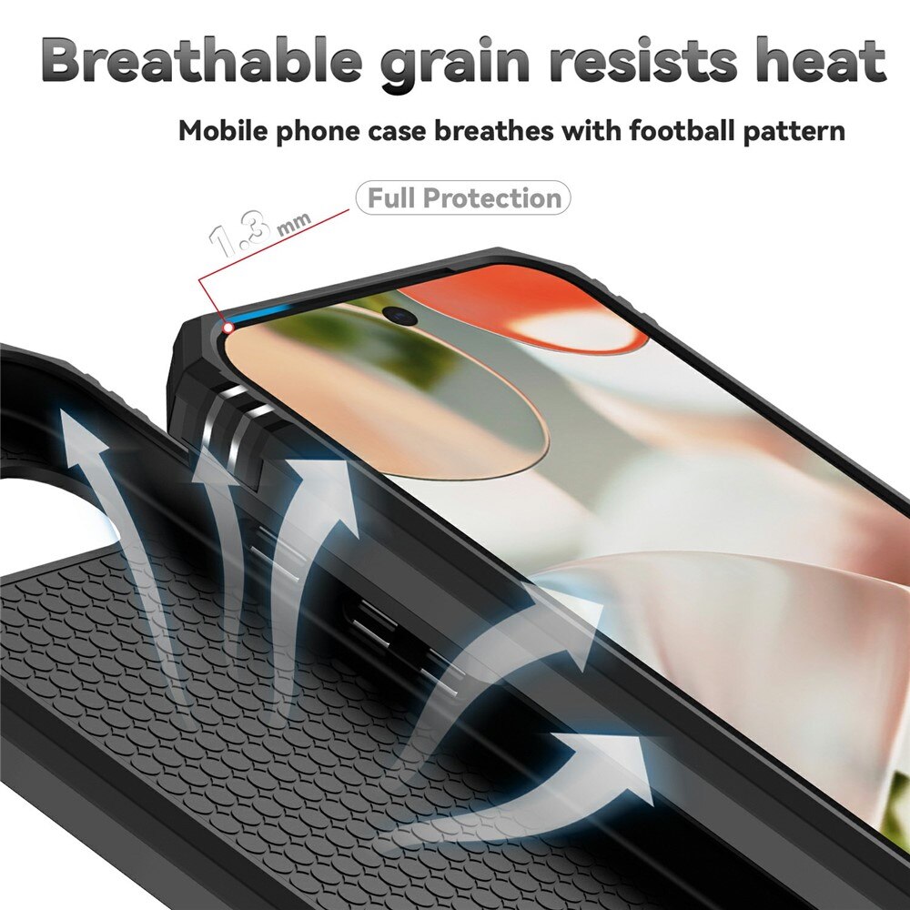 Google Pixel 9a Hybridcase Ring + Camera Protector Zwart