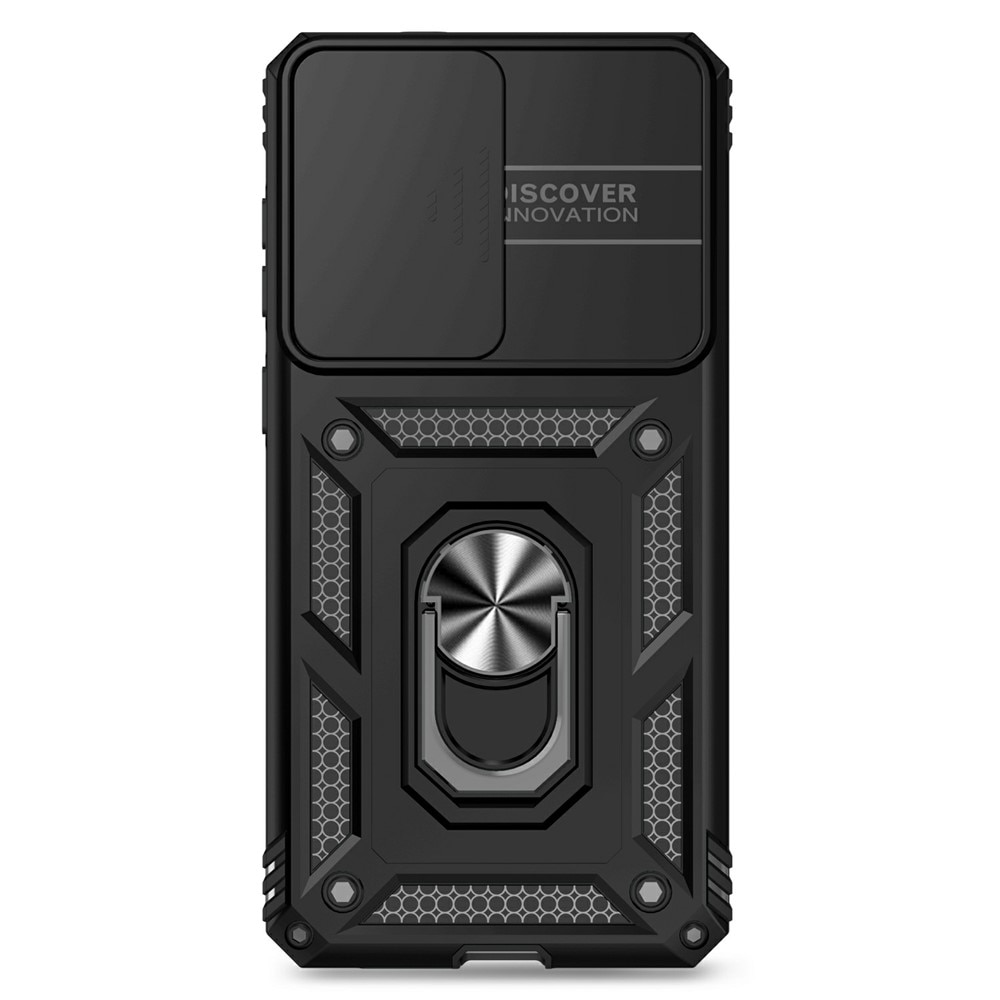 Samsung Galaxy S25 Edge Hybridcase Ring + Camera Protector Zwart
