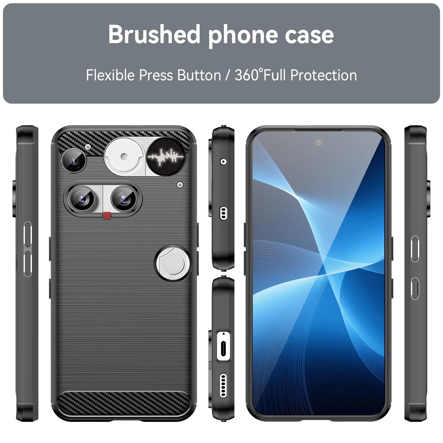 Hoesje TPU Brushed Nothing Phone 3 Zwart