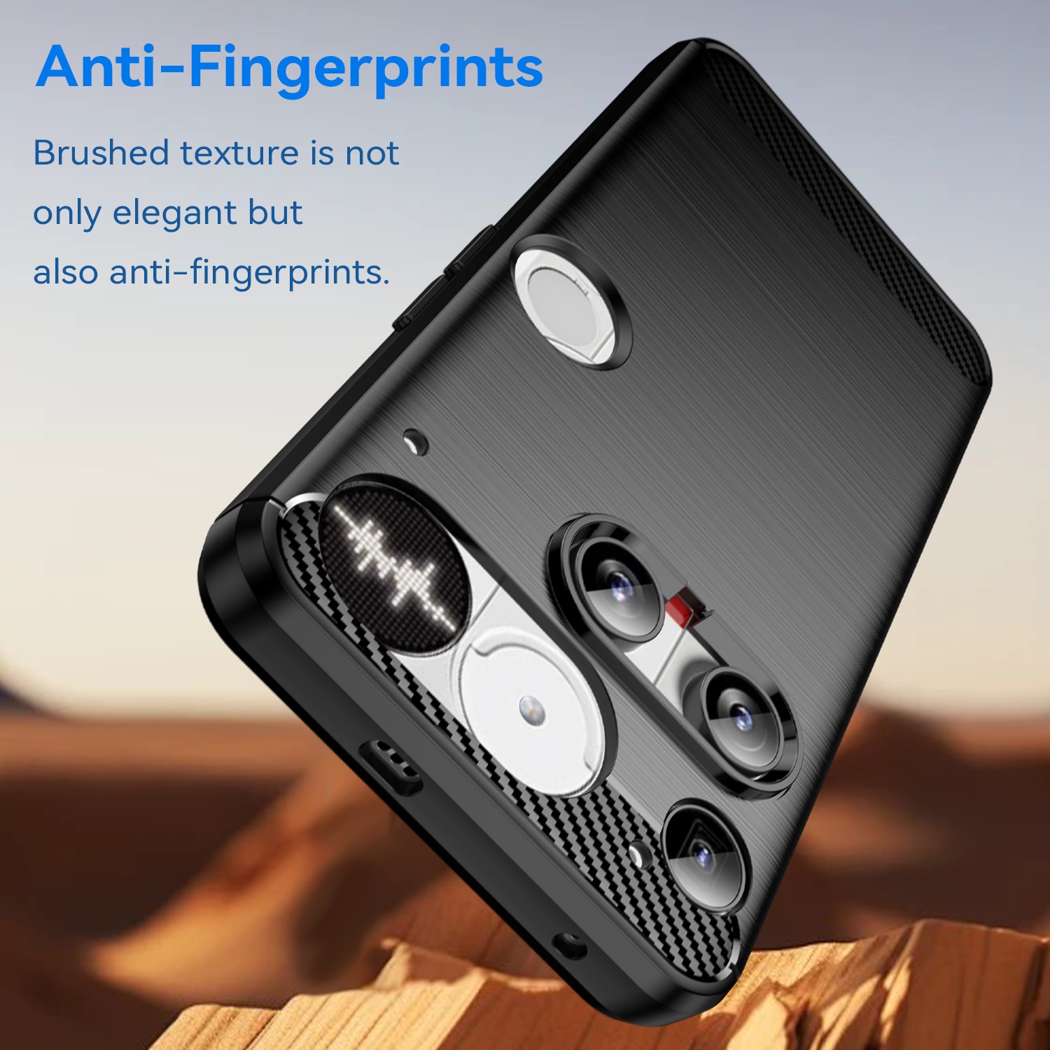 Hoesje TPU Brushed Nothing Phone 3 Zwart