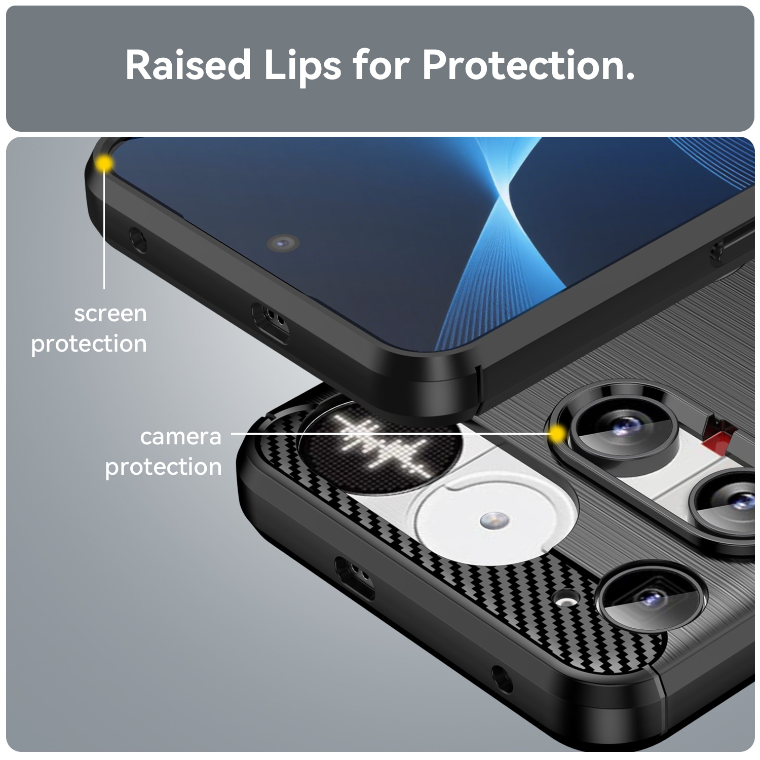 Hoesje TPU Brushed Nothing Phone 3 Zwart