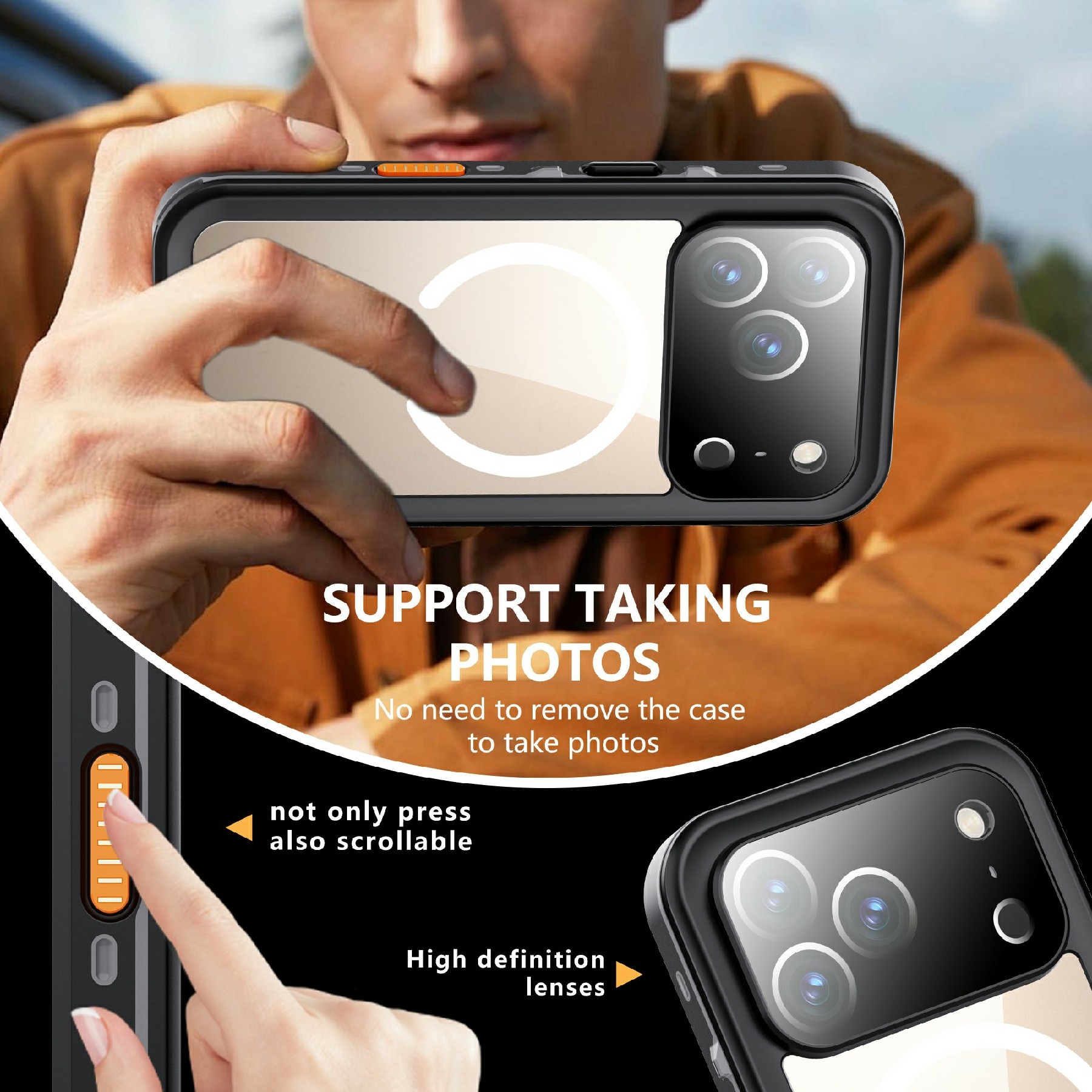 iPhone 17 Pro Waterdichte Case transparant