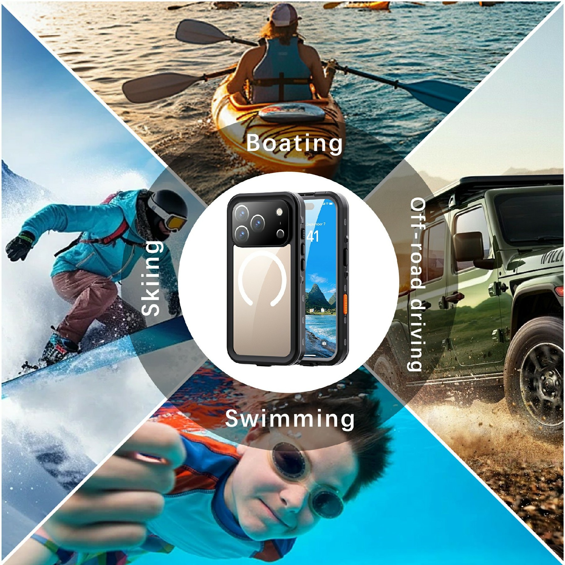 iPhone 17 Pro Waterdichte Case transparant