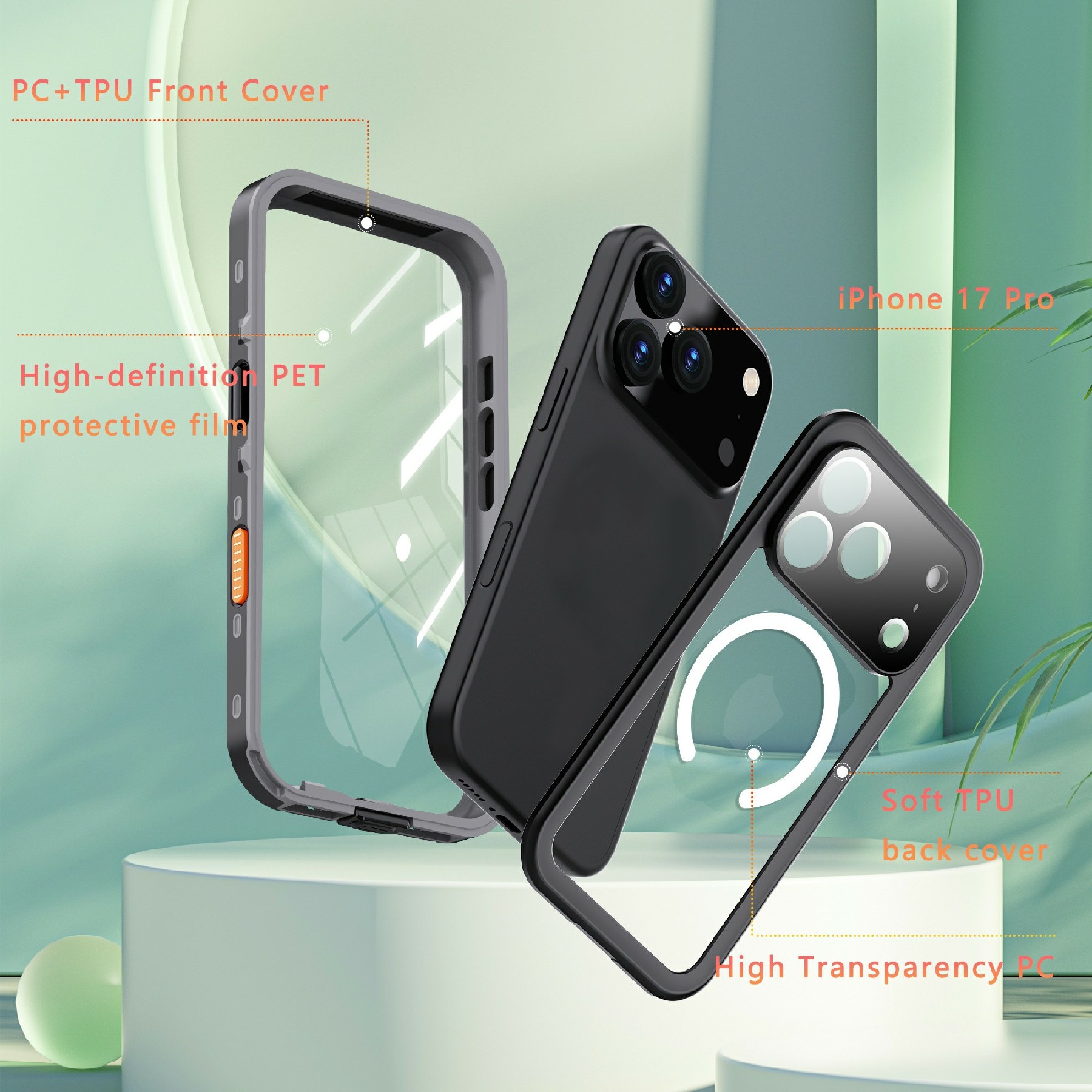 iPhone 17 Pro Waterdichte Case transparant