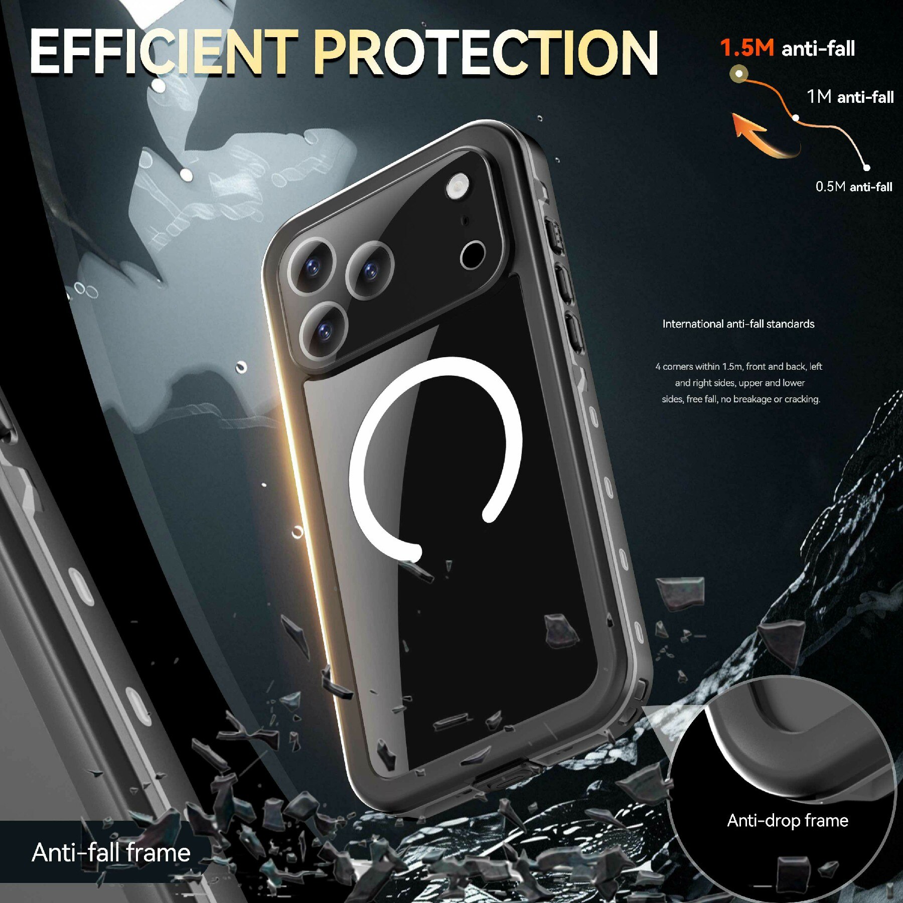 iPhone 17 Pro Max Waterdichte Case transparant