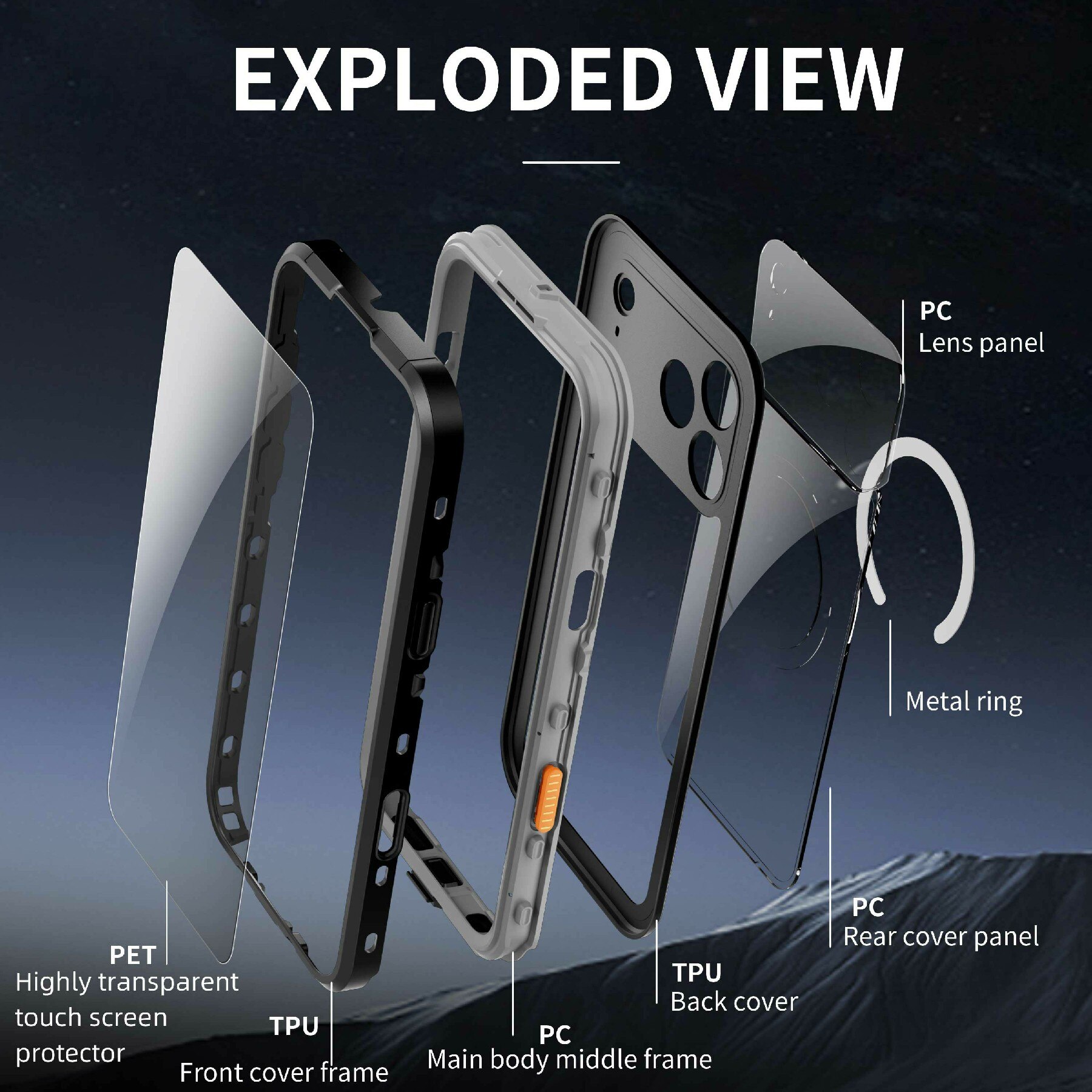 iPhone 17 Pro Max Waterdichte Case transparant