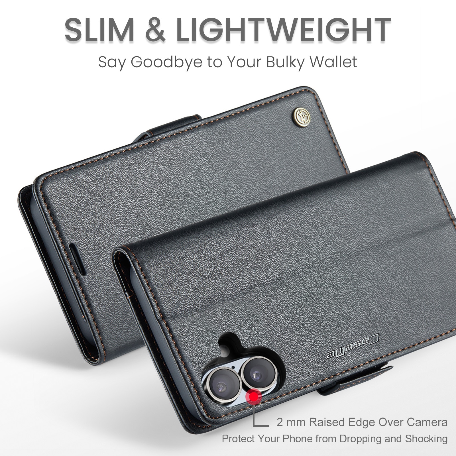 RFID blocking Slim Bookcover Hoesje iPhone 17 Zwart