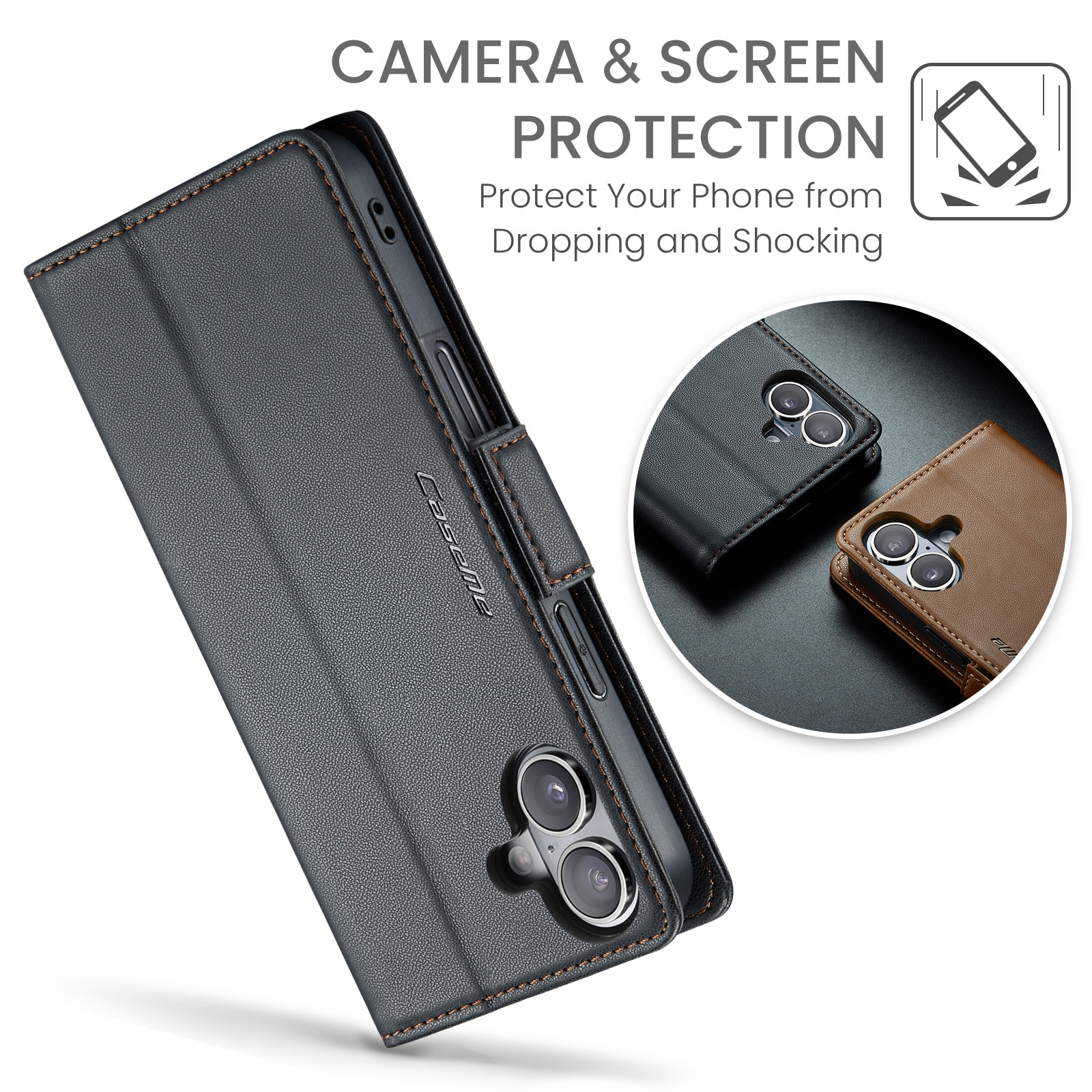 RFID blocking Slim Bookcover Hoesje iPhone 17 Zwart