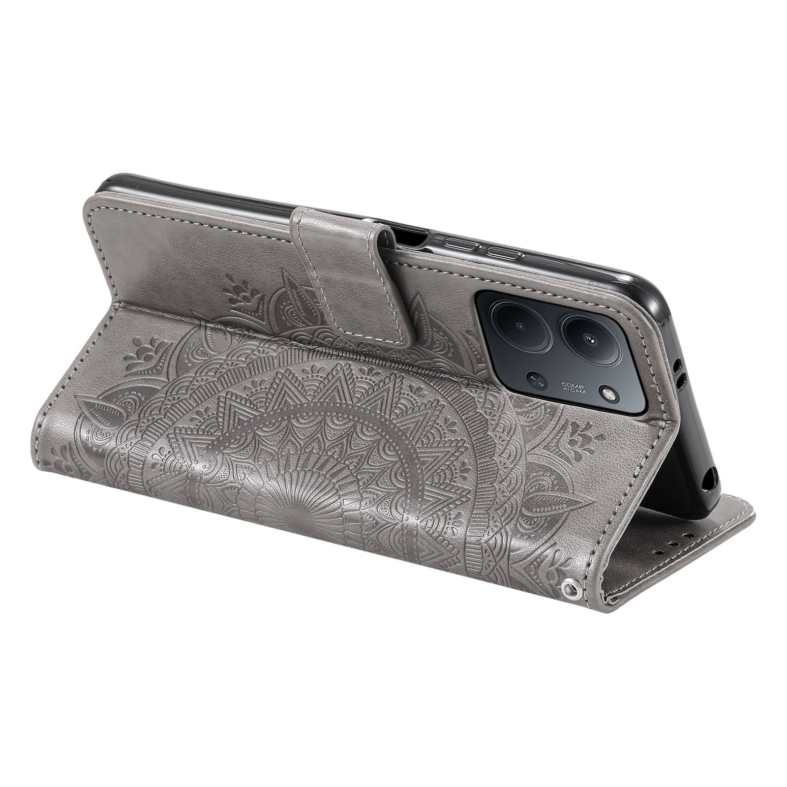 Xiaomi Redmi 15C Leren Mandalahoesje Grijs