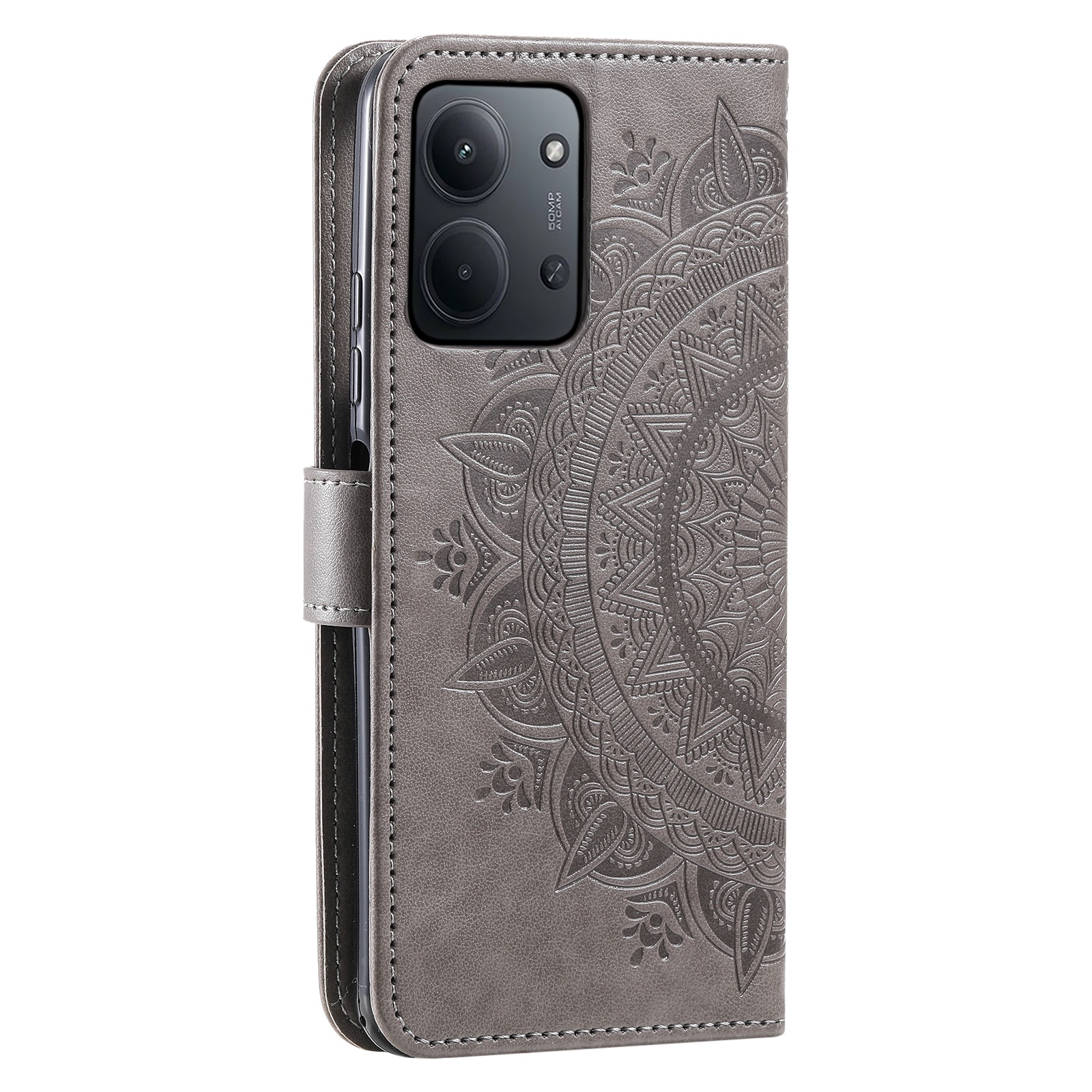 Xiaomi Redmi 15C Leren Mandalahoesje Grijs