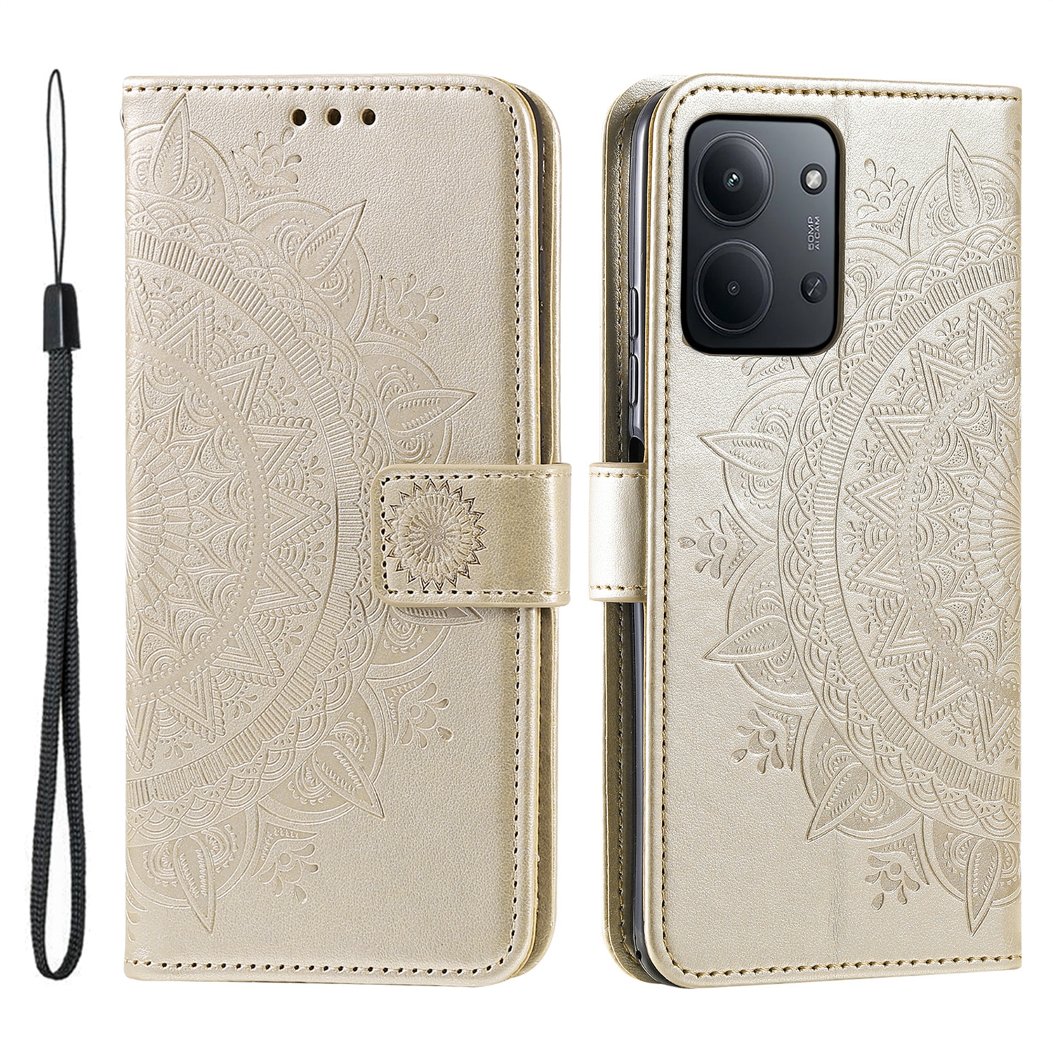 Xiaomi Redmi 15C Leren Mandalahoesje Goud