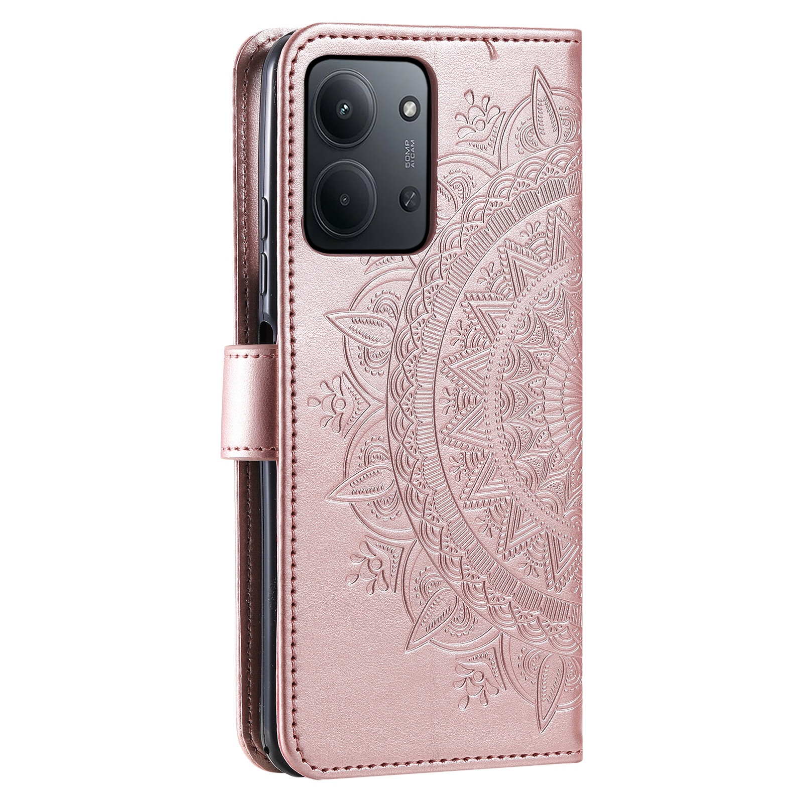 Xiaomi Redmi 15C Leren Mandalahoesje Rosé goud