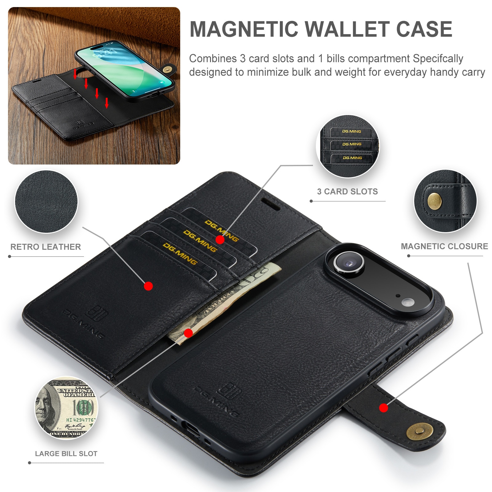 Magnet Wallet iPhone 17 Air Black