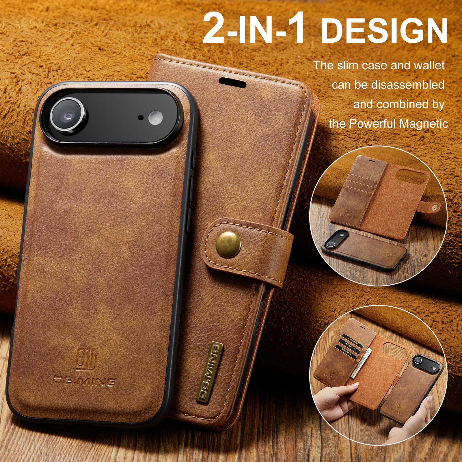 Magnet Wallet iPhone 17 Air Cognac