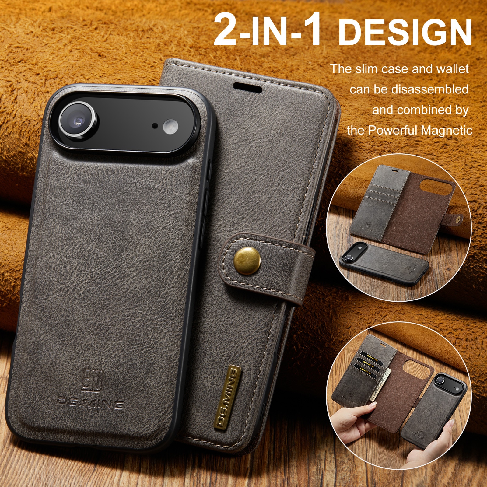 Magnet Wallet iPhone 17 Air Brown