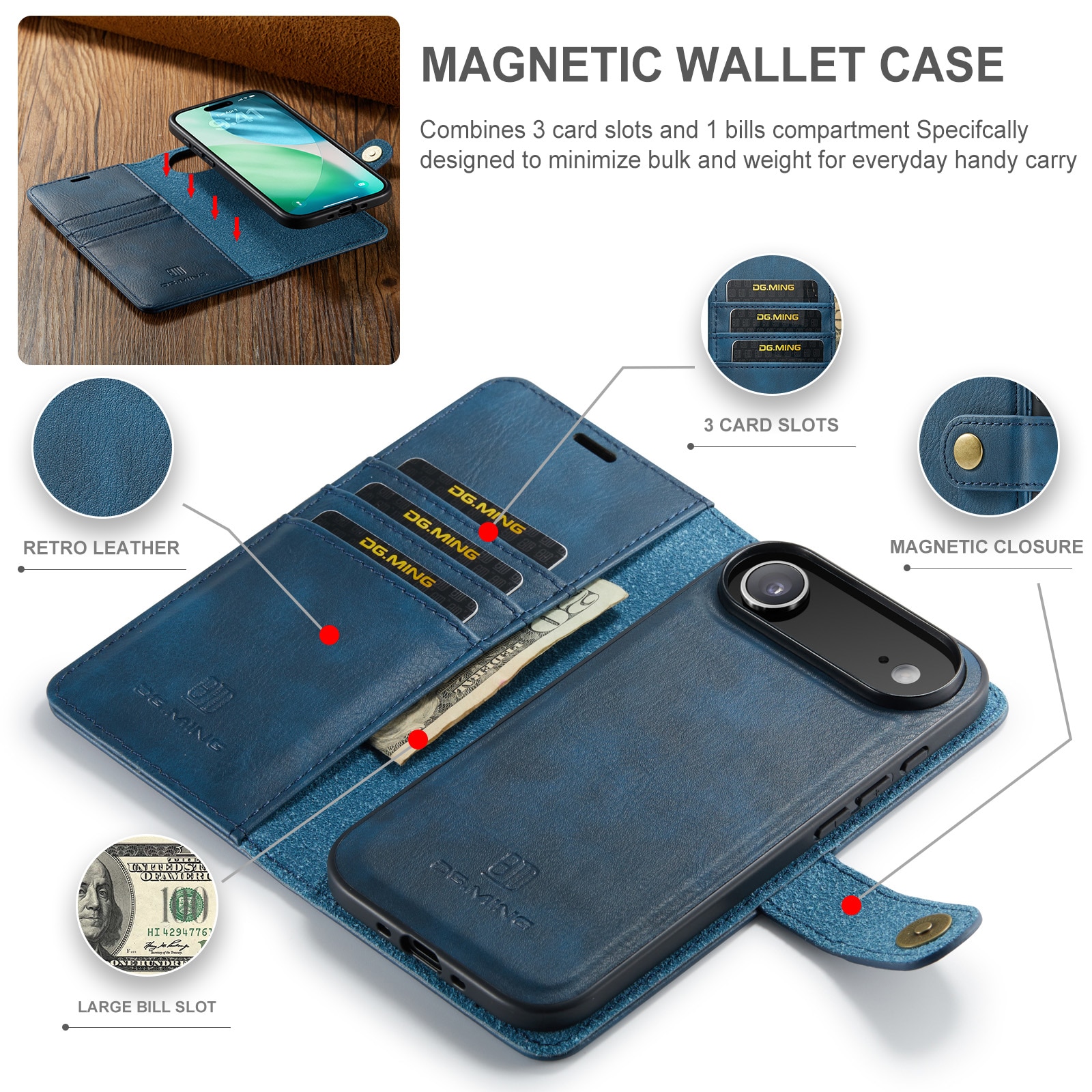 Magnet Wallet iPhone 17 Air Blue