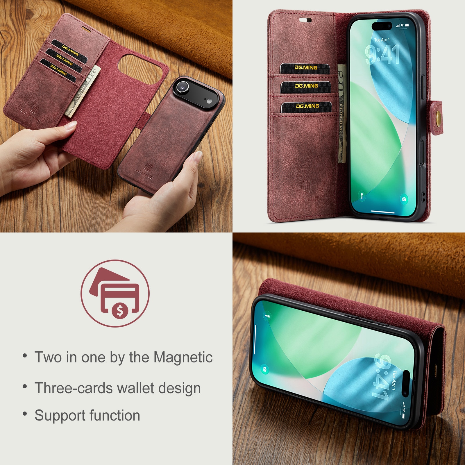 Magnet Wallet iPhone 17 Air Red