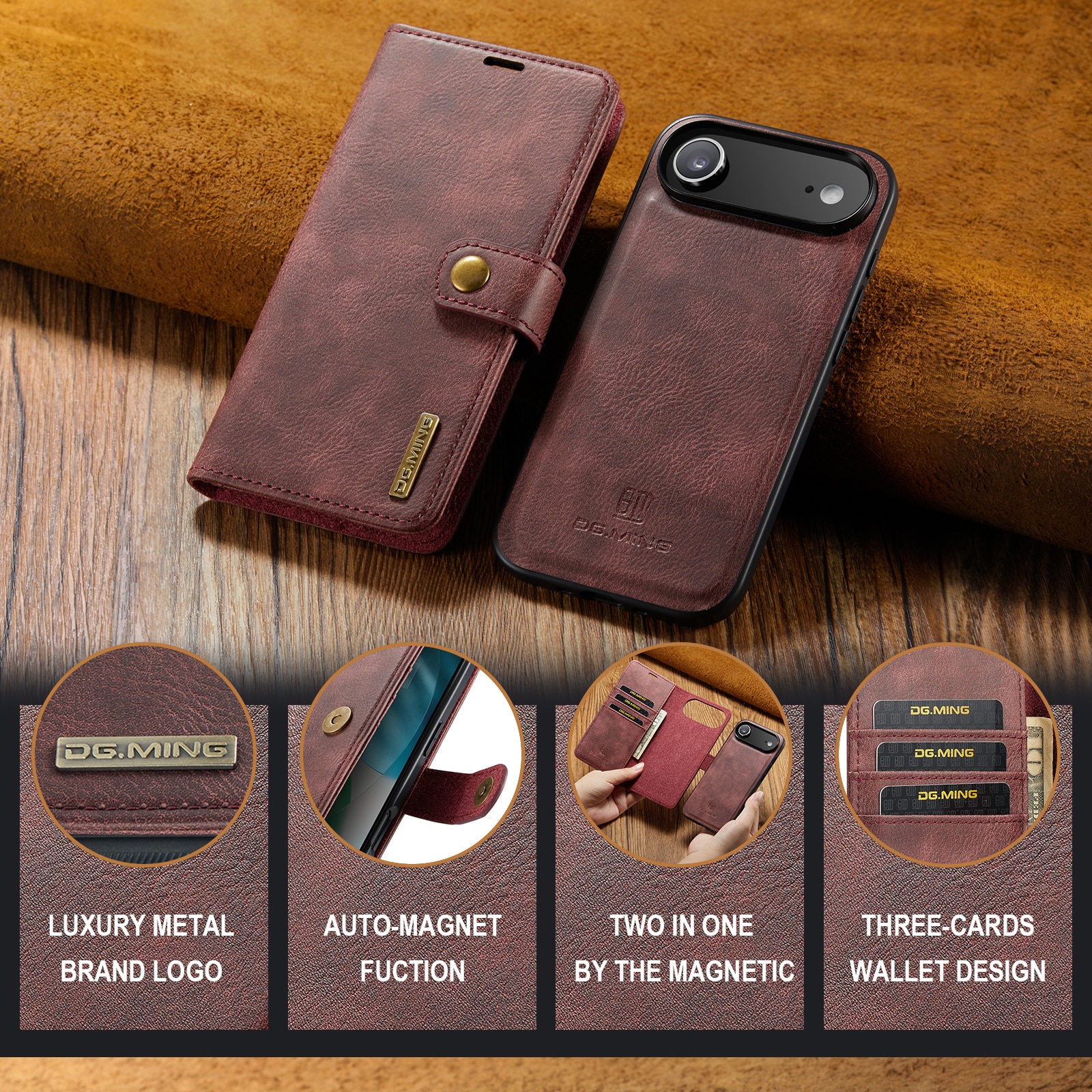 Magnet Wallet iPhone 17 Air Red